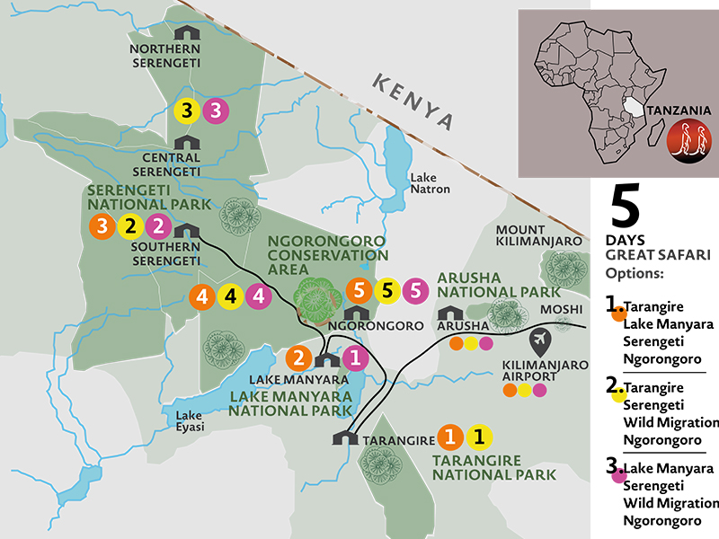 Map of Tanzanian National Parks